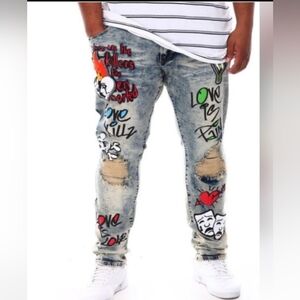 Mens MAKOBI  Love Kills Jeans Size 36/34
